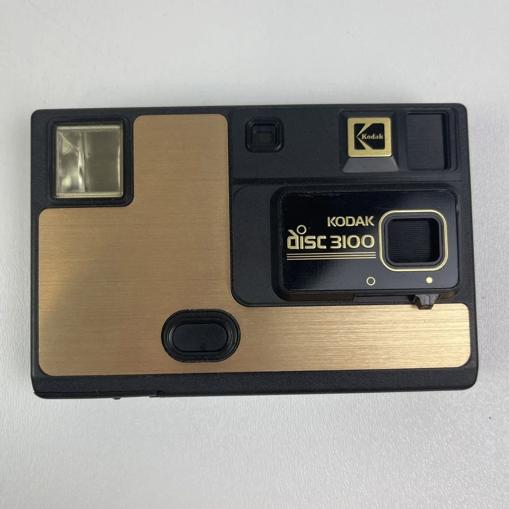 1980s Kodak Disc 3100 Gold and Black Disc Camera Made In USA Vintage Untested